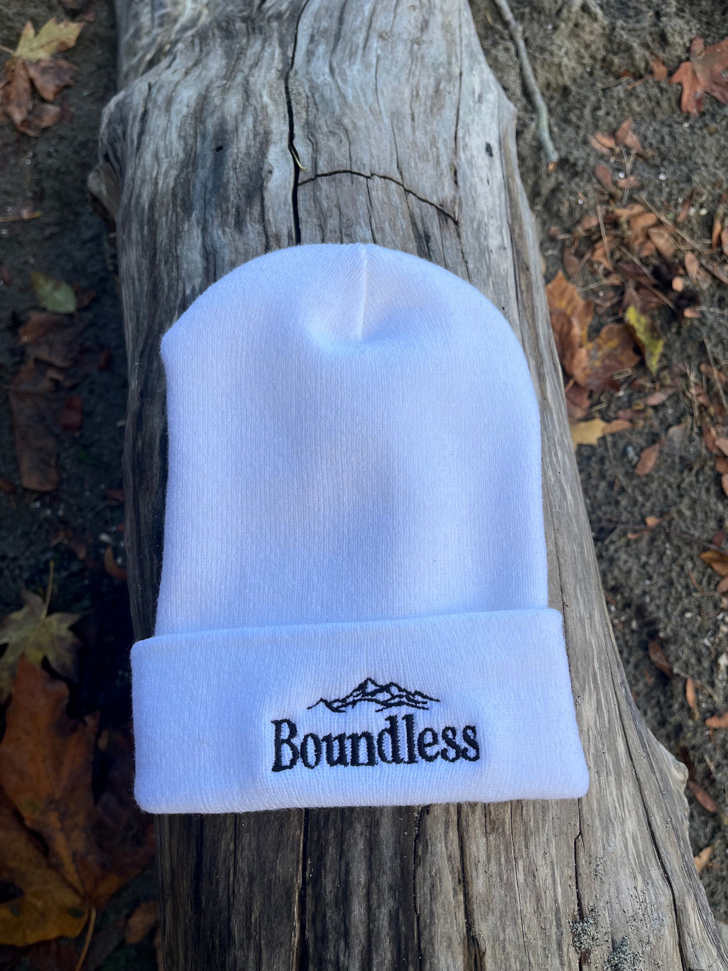 Boundless Embroidered Adventure Beanie(White)